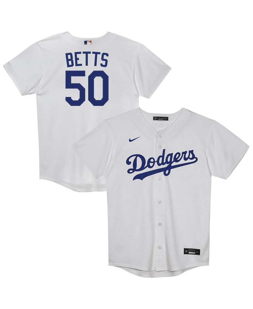 Outerstuff Boys Juvenile Mookie Betts White Los Angeles Dodgers Replica 2.0 Player Jersey
