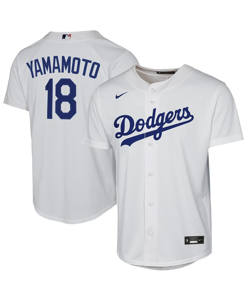 Nike Big Boys and Girls Yoshinobu Yamamoto White Los Angeles Dodgers Home Replica Player Jersey