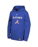 Nike Big Boys and Girls Royal Atlanta Braves City Connect Authentic Collection Performance Pullover Hoodie
