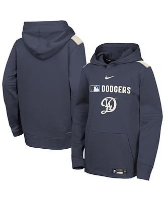 Nike Big Boys and Girls Navy Los Angeles Dodgers City Connect Authentic Collection Performance Pullover Hoodie