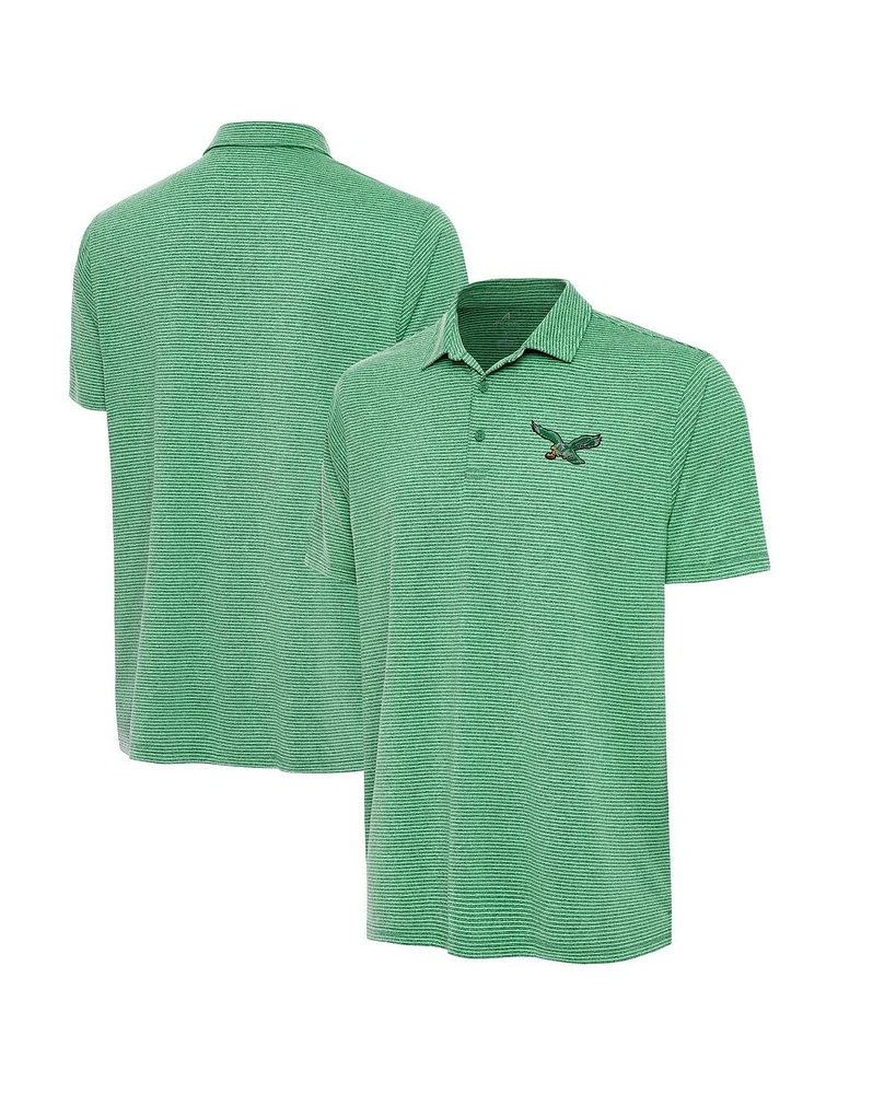 Antigua Men's Heather Kelly Green Philadelphia Eagles Scheme Polo Shirt