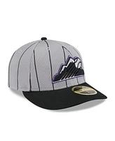 New Era Men's Gray/Black Colorado Rockies 2025 Batting Practice Low Profile 59FIFTY Fitted Hat