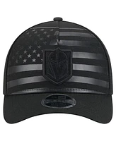 New Era Men's Black Vegas Golden Knights Game Day Stealth Flag 9FORTY A-Frame Adjustable Hat