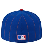 New Era Men's Royal Chicago Cubs Pinstripe 59FIFTY Fitted Hat