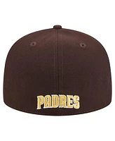 New Era Men's Brown San Diego Padres Overlap 59FIFTY Fitted Hat