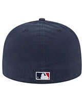New Era Men's Navy Atlanta Braves Championship Side Flag A-Frame 59FIFTY Fitted Hat