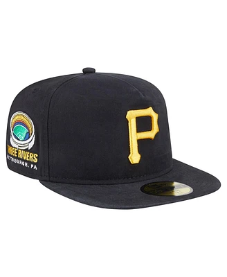 New Era Men's Black Pittsburgh Pirates Championship Side Flag A-Frame 59FIFTY Fitted Hat