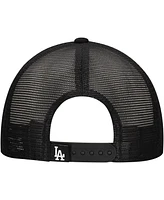 New Era Men's Black Los Angeles Dodgers Retro Bold A-Frame Trucker 9FORTY Adjustable Hat