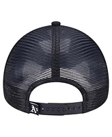 New Era Men's Black Oakland Athletics Retro Bold A-Frame Trucker 9FORTY Adjustable Hat