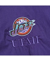 Mitchell & Ness Men's and Women's Purple Utah Jazz Hardwood Classics Team Og 3.0 Anorak Half-Zip Windbreaker Jacket