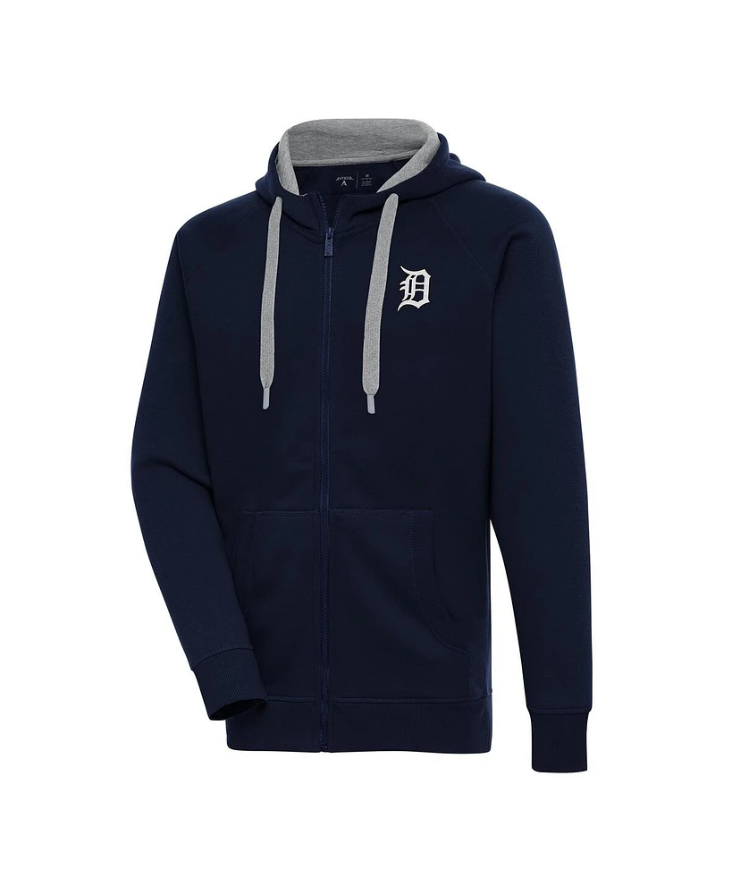 Antigua Men's Navy Detroit Tigers Metallic Victory Full-Zip Hoodie Jacket