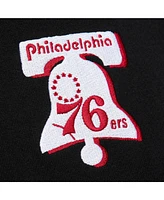 Mitchell & Ness Women's Black Philadelphia 76ers Hardwood Classics Cropped Pullover Hoodie