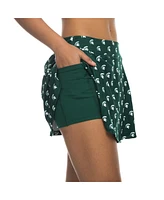 ZooZatz Women's Green Michigan State Spartans All-Over Print Flowy Skort