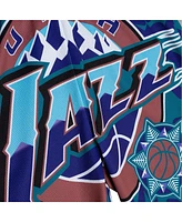 Mitchell & Ness Men's Turquoise/Purple Utah Jazz Jumbotron 2.0 Sublimated Shorts