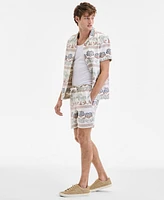 Sun + Stone Men's Ace Printed Drawstring 6" Shorts, Exclusively at Macy's