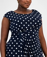 Connected Plus Printed Jersey Sheath Dress
