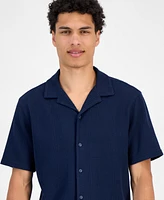 Sun + Stone Men's Waffle-Knit Button-Down Shirt, Exclusively at Macy's