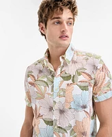 Sun + Stone Men's Duke Short Sleeve Floral Print Button-Front Shirt, Exclusively at Macy's