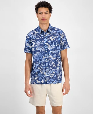 Sun + Stone Men's Marley Short Sleeve Abstract Print Button-Front Shirt, Exclusively at Macy's