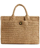 Coach Small Straw Cargo Tote Bag 26