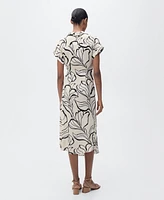 Mango Women's Knot Detail Printed Dress