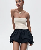 Mango Women's Draped-Body Balloon Skirt Dress