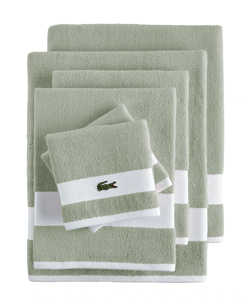 Lacoste Home Heritage Sport Stripe Logo Cotton 6-Pc. Bath Towel Set