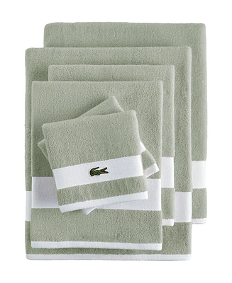 Lacoste Home Heritage Sport Stripe Logo Cotton 6-Pc. Bath Towel Set