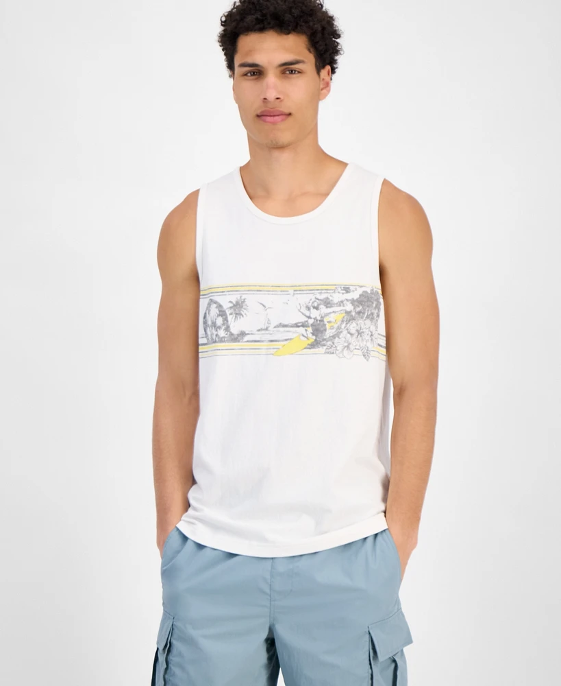 Sun + Stone Men's Surf Graphic Tank, Exclusively at Macy's