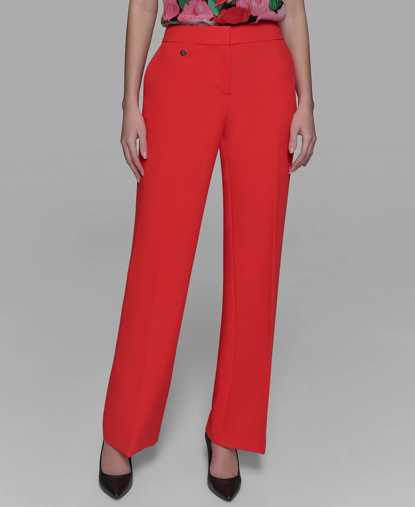 Karl Lagerfeld Paris Women's Straight-Leg Creased Pants