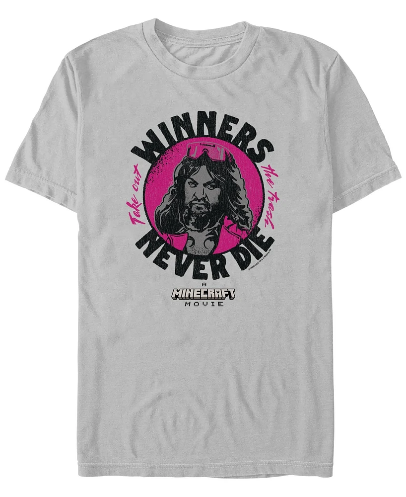 Fifth Sun Men's Minecraft Movie Winners Never Die Short Sleeve T-Shirt