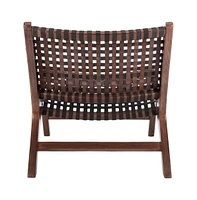 Luna Leather Woven Accent Chair