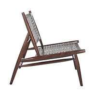 Soleil Leather Woven Accent Chair