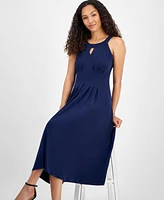 Robbie Bee Women's Sleeveless Keyhole Halter Dress