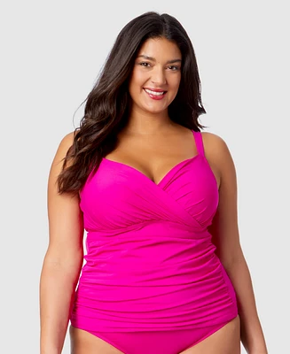 Anne Cole Plus Shirred Tankini Top