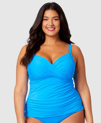 Anne Cole Plus Shirred Tankini Top