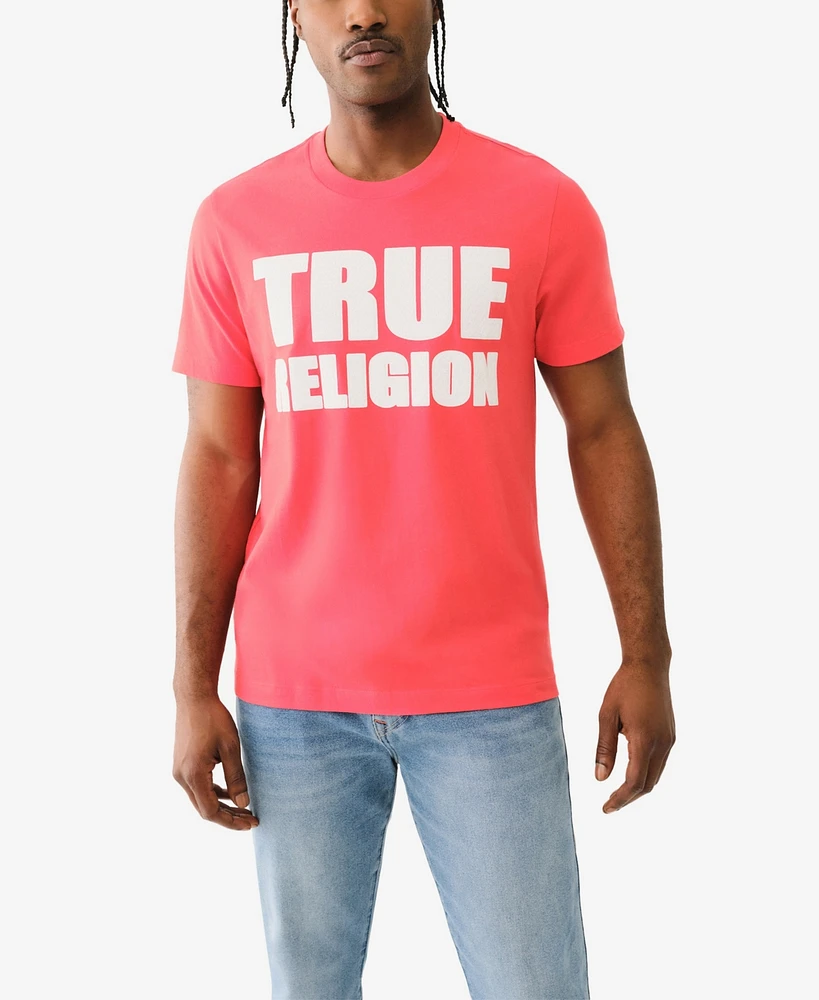 True Religion Men's Short Sleeve High Density Logo T-Shirt