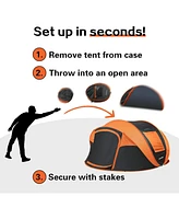 EchoSmile Camping Instant Tent, 6 Person Pop Up Tent, Water Resistant Dome Tent, Easy Setup for Camping Hiking and Outdoor, Portable Tent with Carry B