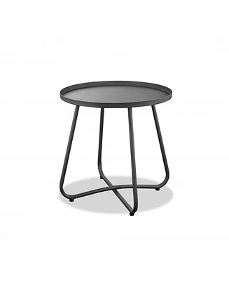 Outdoor Side Table – Rounded Aluminum Design for Patio, Garden & Balcony