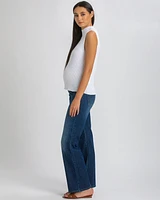 Pietro Brunelli Maternity Wide-Leg & High-Waist Belly Band Dad Jeans