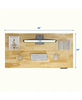 Flexispot E7-commercial 48 W Electric Adjustable Standing Desk, Rubber Wood Top, Black Base