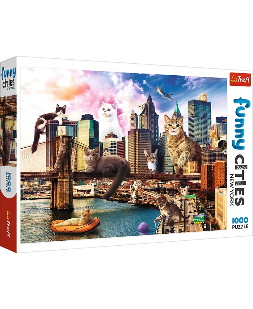 Trefl Red Funny Cities 1000 Piece Puzzle - Cats in New York