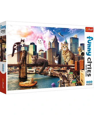 Trefl Red Funny Cities 1000 Piece Puzzle - Cats in New York