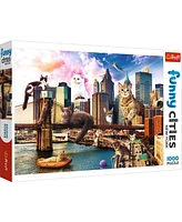 Trefl Red Funny Cities 1000 Piece Puzzle - Cats in New York