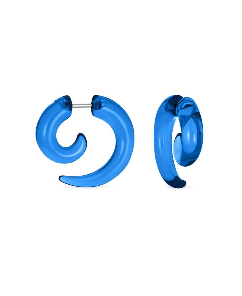 Bling Jewelry Unisex Spiral Tribal Ear Plug Taper Earrings Set - 6 Pcs Various Colors