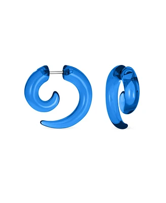 Bling Jewelry Unisex Spiral Tribal Ear Plug Taper Earrings Set - 6 Pcs Various Colors