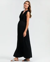 Pietro Brunelli Maternity Sleeveless Knot Detail V-Neck Nursing Papaver Dress