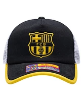 Fan Ink Men's and Women's Black Barcelona Strike One8th Trucker Adjustable Hat
