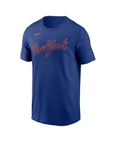 Nike Men's Francisco Lindor Royal New York Mets Fuse Name Number T-Shirt
