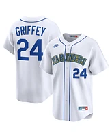 Nike Men's Ken Griffey Jr. White Seattle Mariners Throwback Cooperstown Collection Limited Jersey